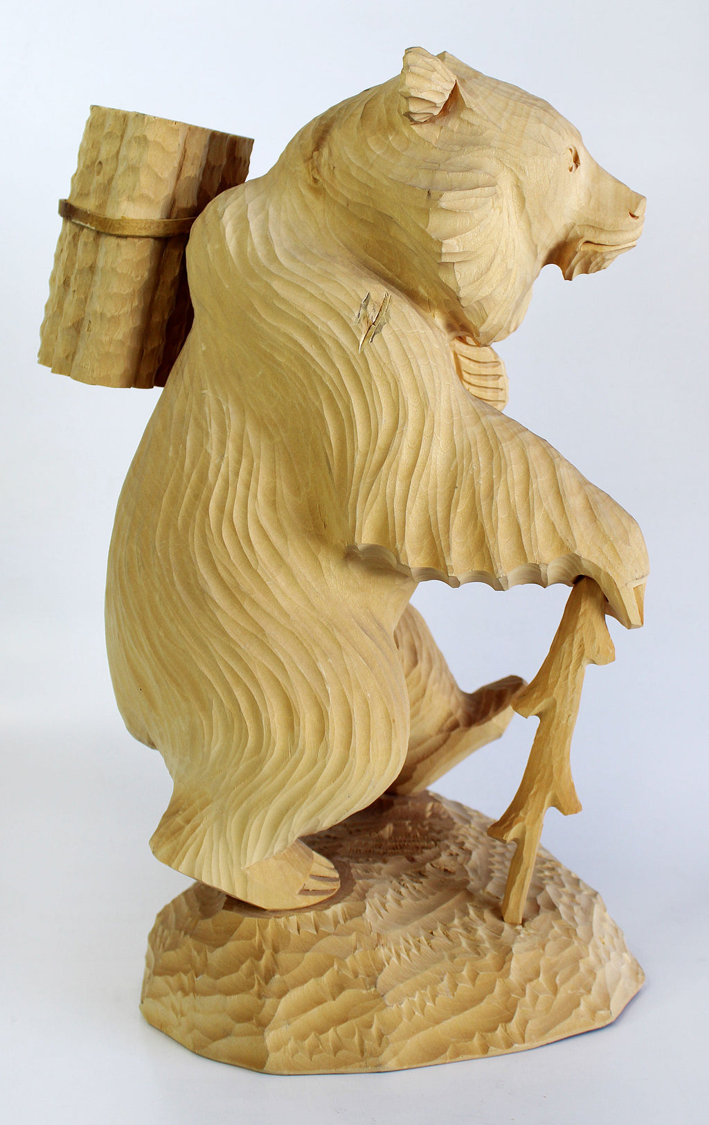 One-of-a-Kind Bear with Woods Wood Carved Figurine 14