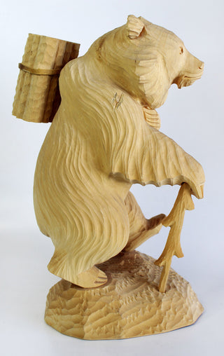 One-of-a-Kind Bear with Woods Wood Carved Figurine 14