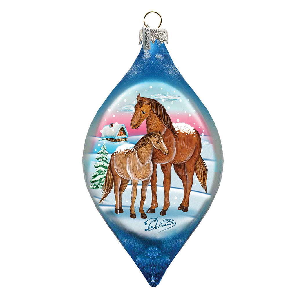Riding Family Drop Glass Ornament by G. DeBrekht - Christmas Decor - 757-002