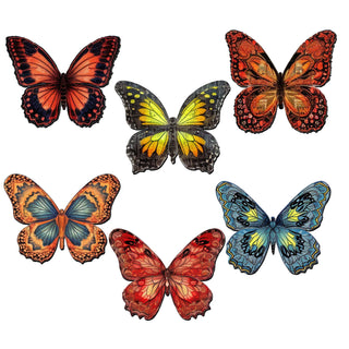 Summer Butterfly Decorative Eco Wood Magnets Set of 6 by G. Debrekht - Wildlife Decor - 8090012-1G-S6