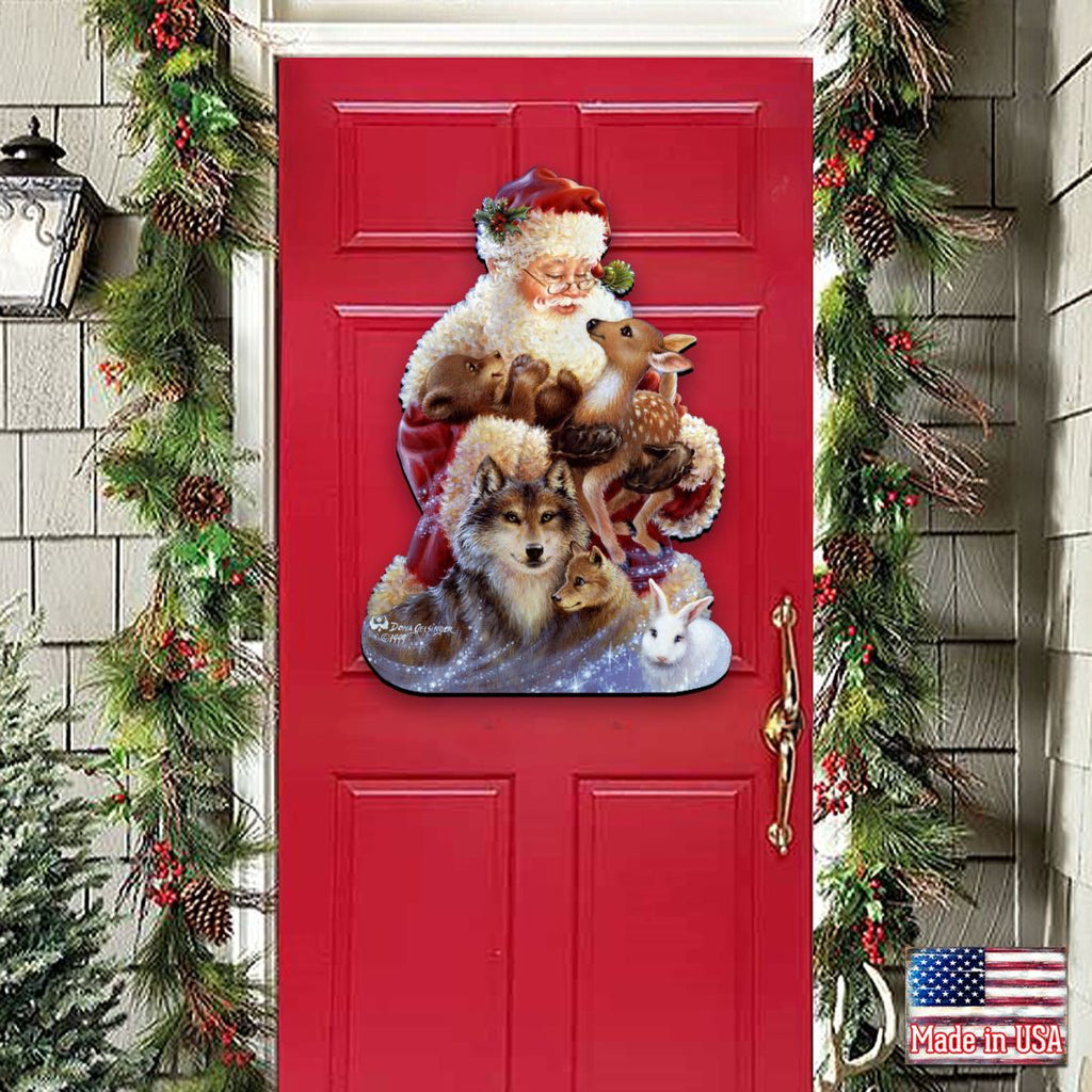 Santa Little Friends Christmas Door Decor by D. Gelsinger - Christmas Santa Snowman Decor - 8461012H-9914