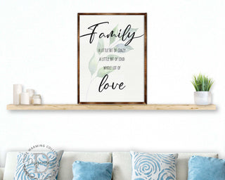 Family Love - Crazy, love, loud - Wooden Wall art - Contemporary decor - Living room Sign - Farmhouse decor - 310346