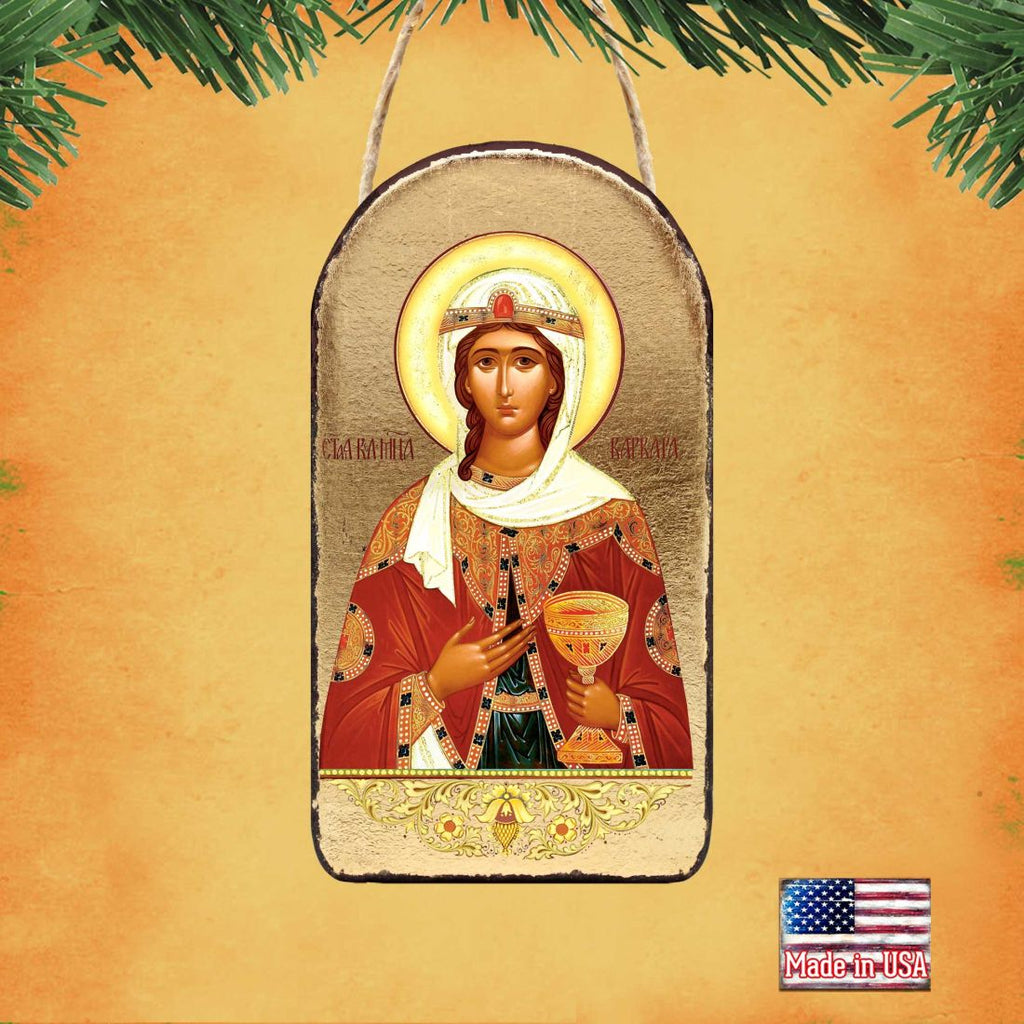 Saint Barbara Religious Orthodox Sacred Icon Ornament - Inspirational Icon Decor - 87038