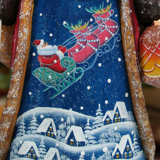 Up-Up Away Yuletide Hand-Painted WOODCARVED Masterpiece by G. DeBrekht - Christmas Decor - 8214832