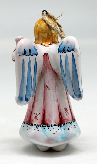 Music Angel Unique Hand Painted Porcelain Holiday Ornament 3