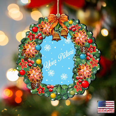 Wreath Christmas Picture Frame Ornaments - Ornament for Photo - Christmas Decor - 8185307PF
