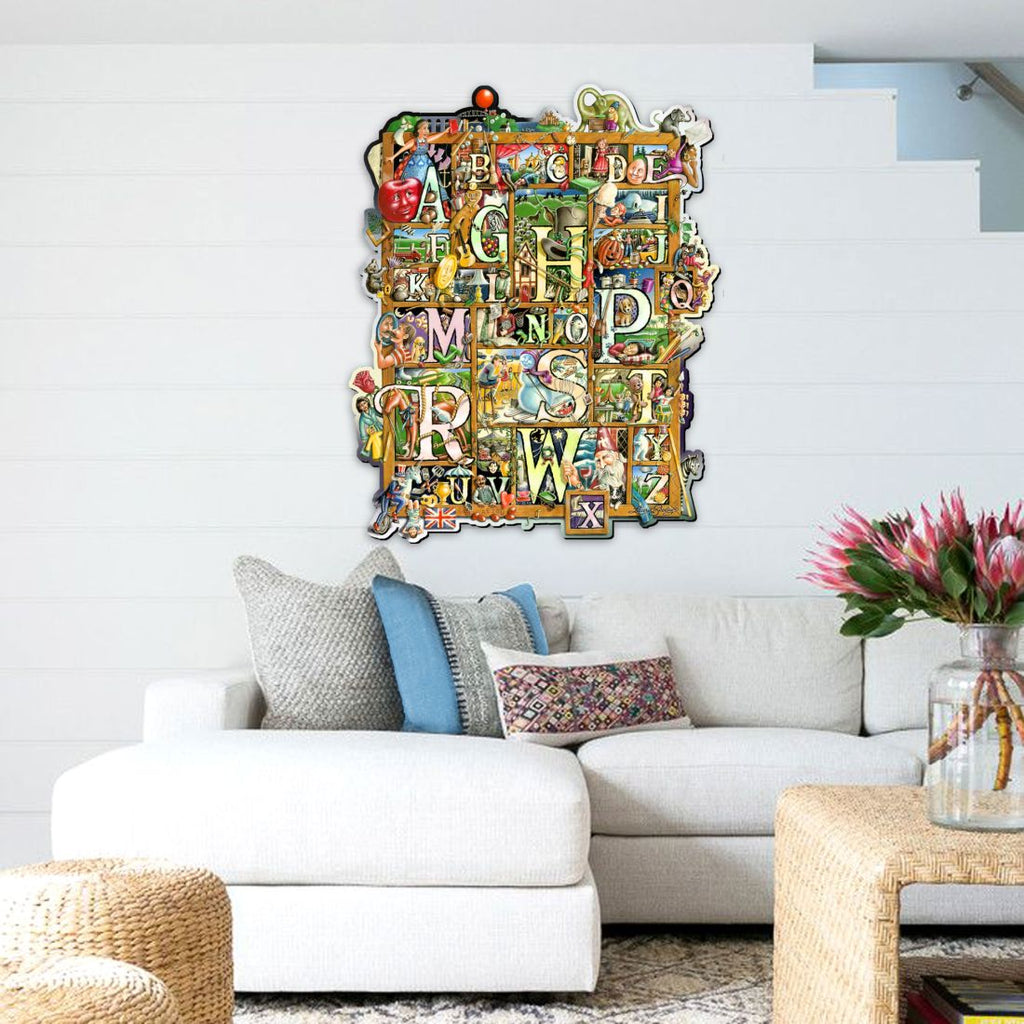 Alphabet Whimsical Wall Art by Laura Seeley - Love Family Kids Decor - 8513007-LS