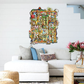 Alphabet Whimsical Wall Art by Laura Seeley - Love Family Kids Decor - 8513007-LS