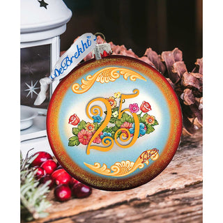 25th Anniversary Glass Ornament by G. Debrekht - Christmas Decor - 744-018