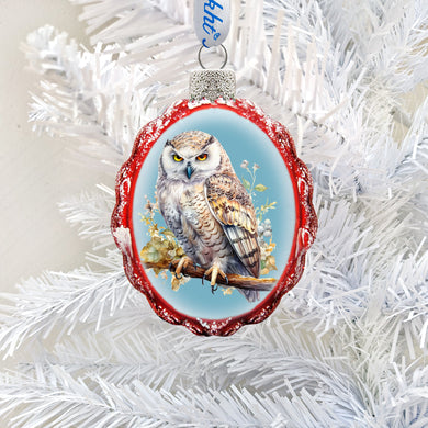 White Owl Mercury Glass Ornaments by G. Debrekht - Wildlife Holiday Decor - 776002