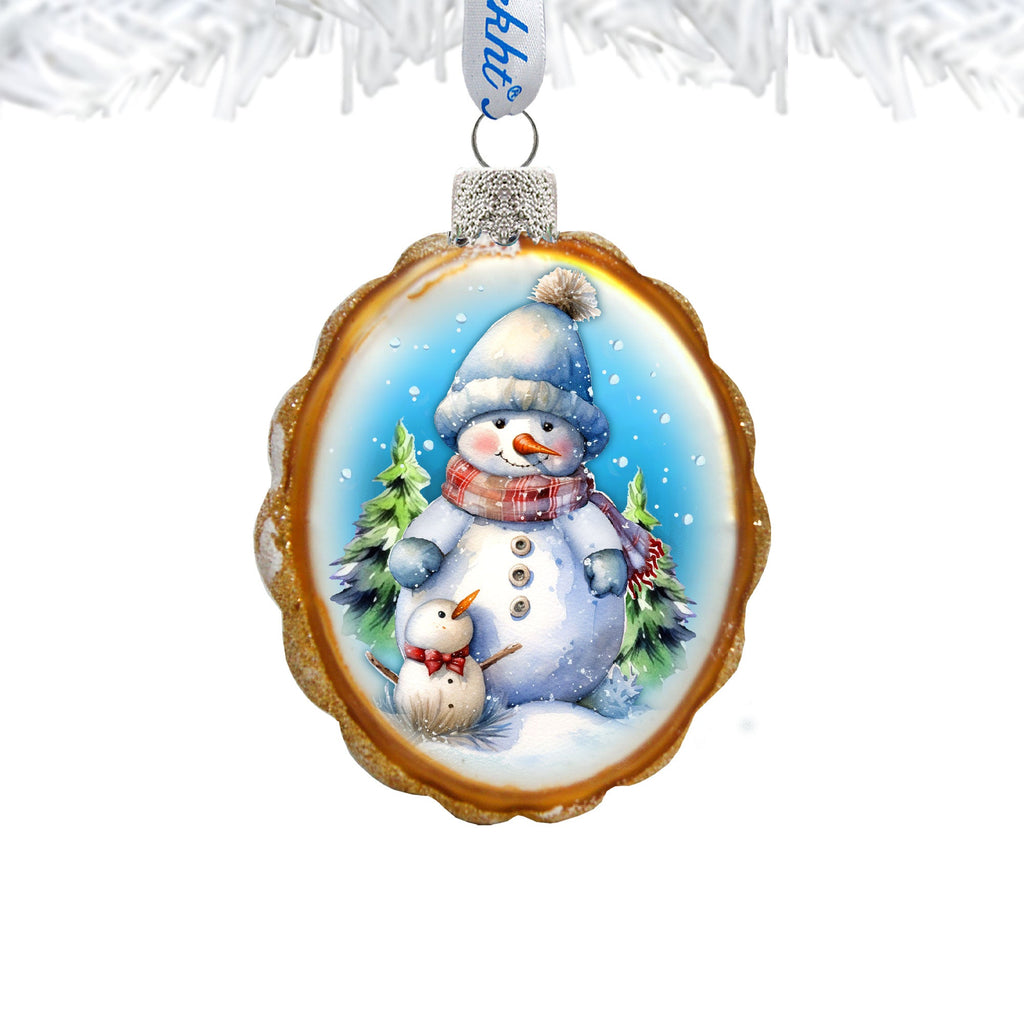 Snowman's family Mercury Glass Ornaments by G. Debrekht - Christmas Santa Snowman Decor - 776014
