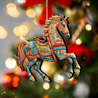 Carousel Horse Wooden Ornaments by G. Debrekht - Christmas Decor - 8100193-2