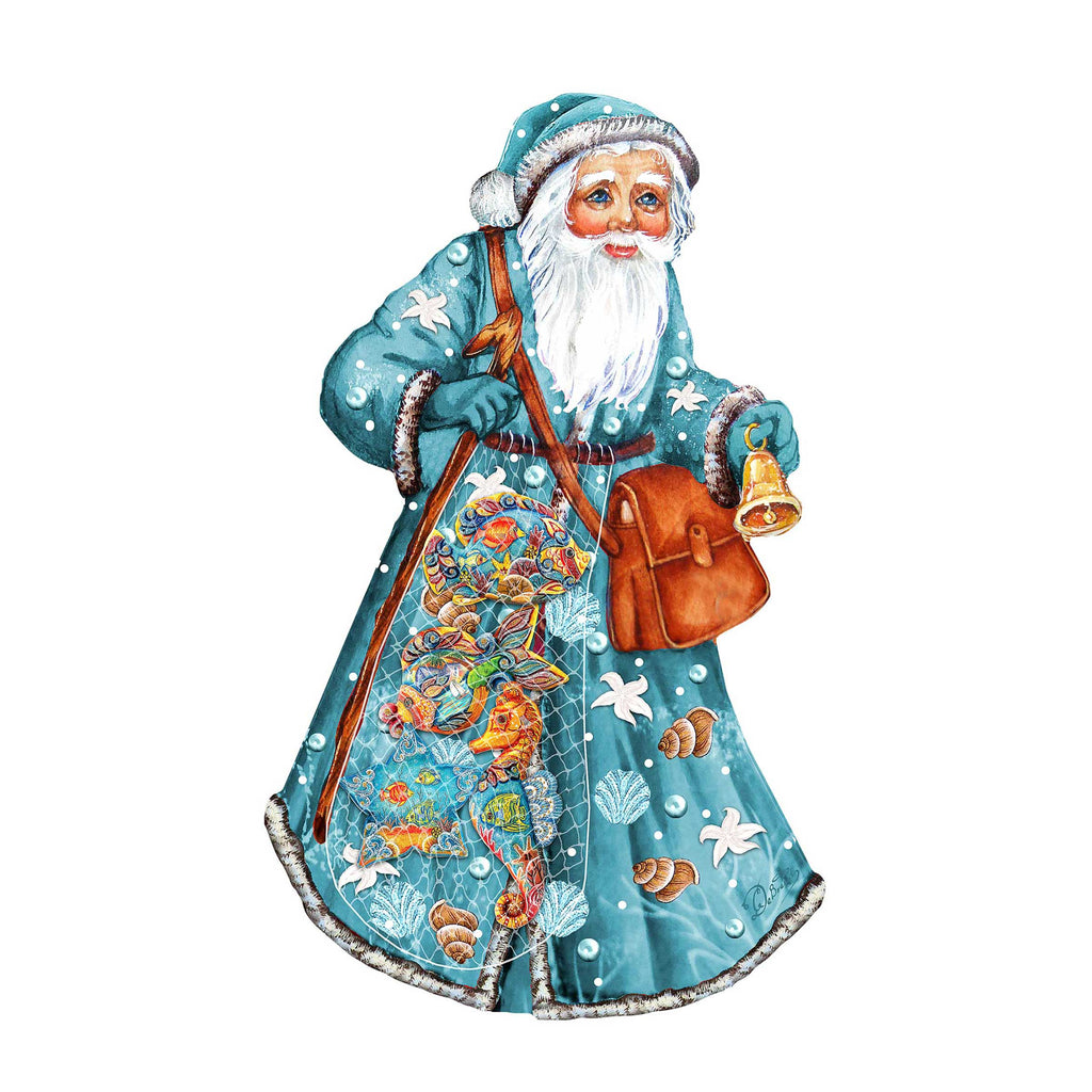 Fishermen Santa Coastal Door Decor by G. DeBrekht - Coastal Holiday Decor - 8124120-2H