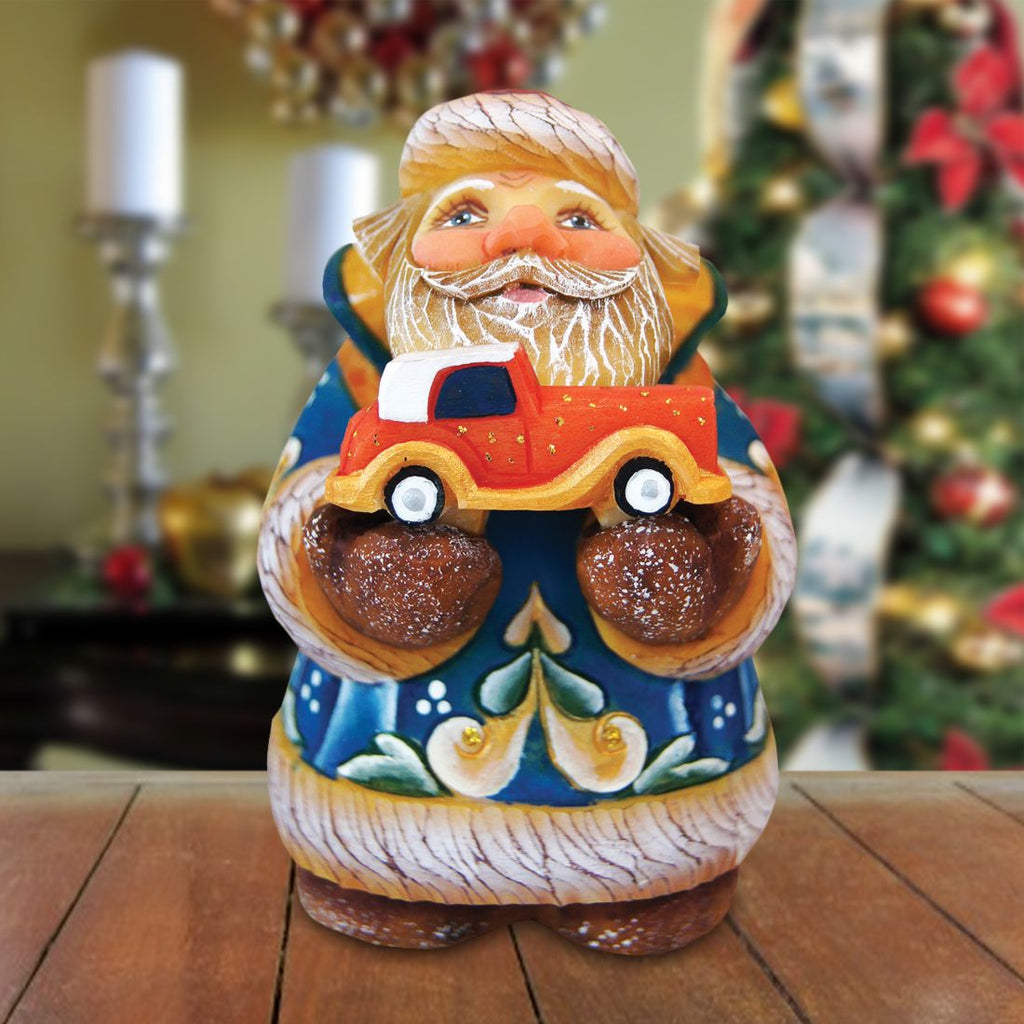Mini Car Racer Santa Handcrafted Christmas Figurine - G. DeBrekht - Christmas Santa Snowman Decor - 517656