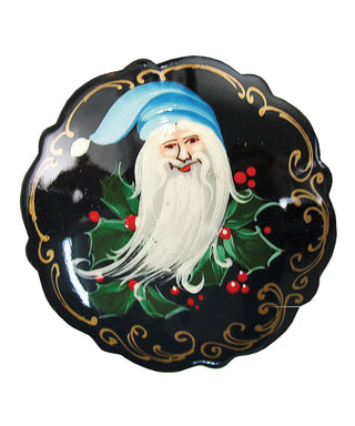 Handpainted Lacquered Miniature Jewelry Brooch Pin by G.DeBrekht Unique Handmade Gift Collectible and Home Decoration