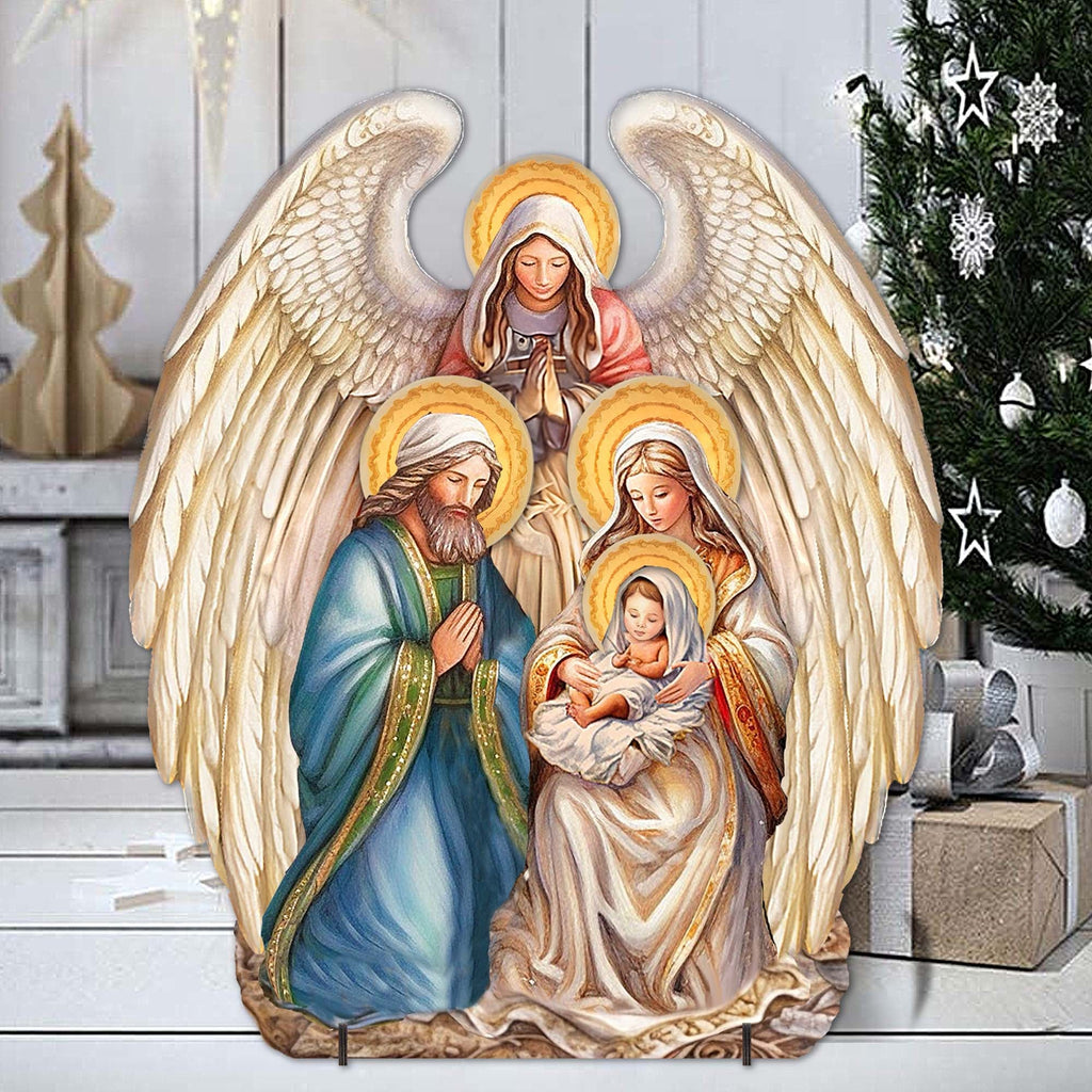 Nativity with Angel Outdoor Decor by G. Debrekht - Nativity Holiday Decor - 8611056F