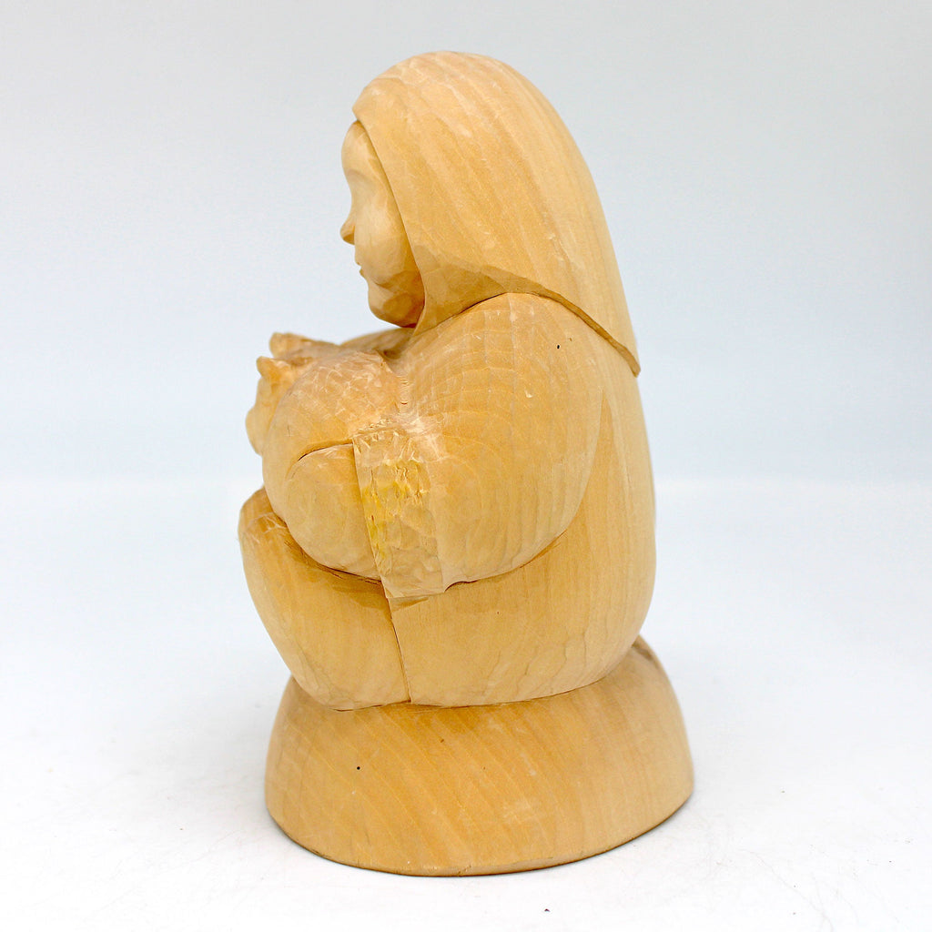 One-of-a-Kind Two Little Friends Wood Carved Figurine 6