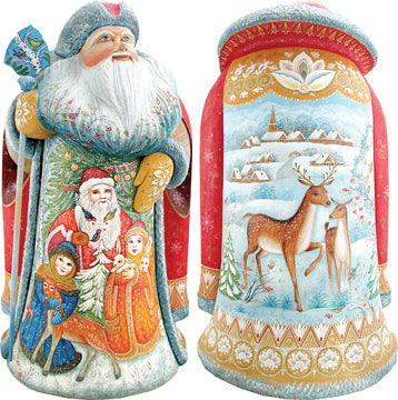 Little family Santa, Hand-Painted WOODCARVED Figurine L2913222 by G.DeBrekht - SPECIAL ORDER *** PRE-ORDER - Handmade Just for You! ***