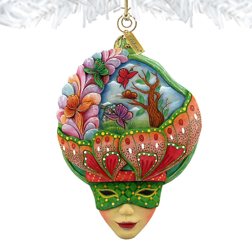 Butterfly Mask Wooden Ornaments by G. DeBrekht - Thanksgiving Halloween Decor - 8161037