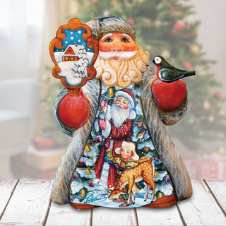 Tiny Tale Santa with Kids Christmas Figurine by G. DeBrekht - Christmas Santa Snowman Decor - 561646