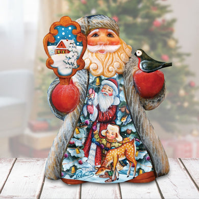 Tiny Tale Santa with Kids Christmas Figurine by G. DeBrekht - Christmas Santa Snowman Decor - 561646