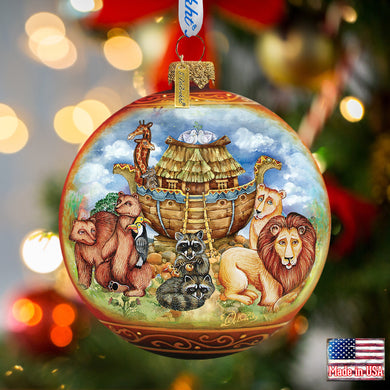 a christmas ornament with animals on it