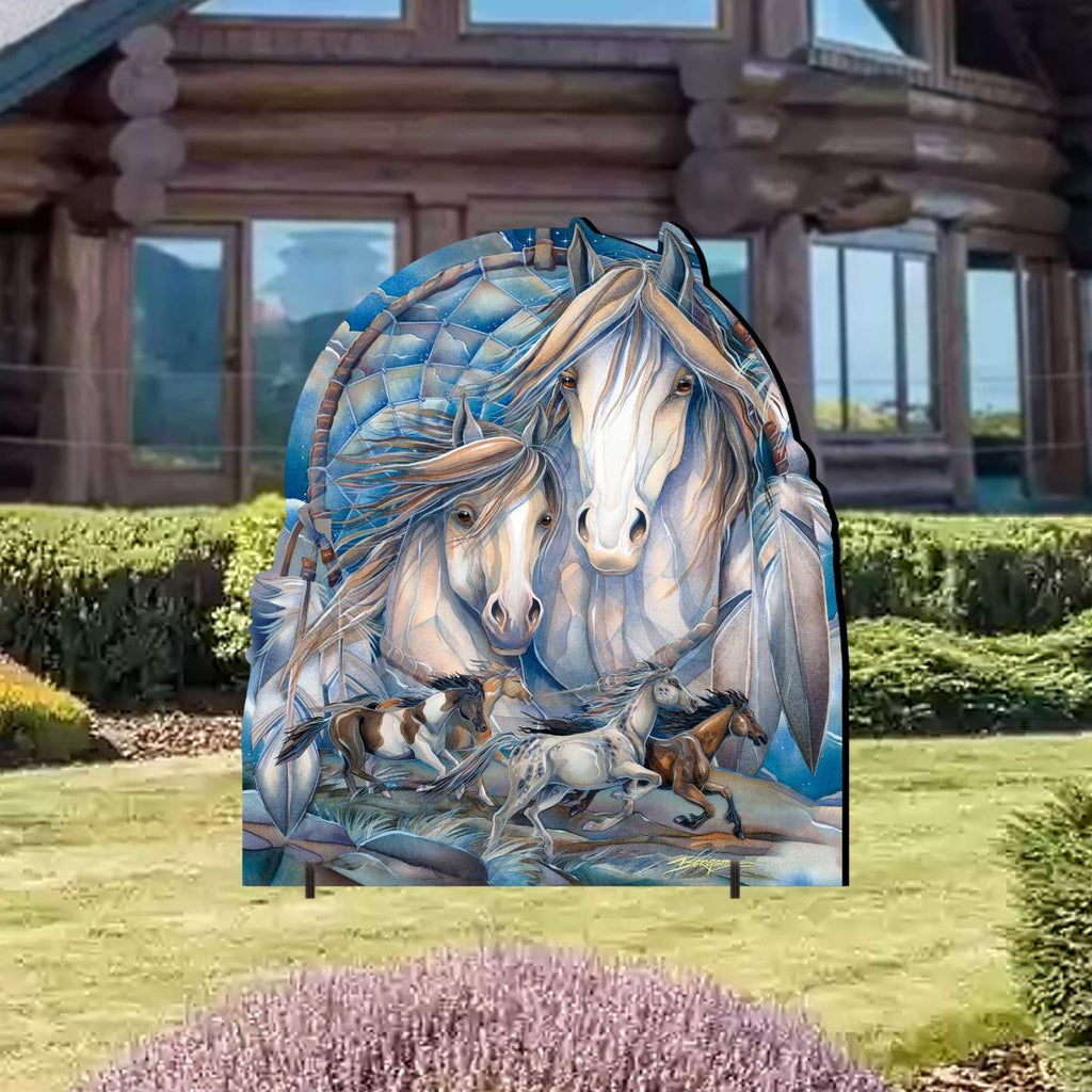 Mustangs Dream Catcher Journey Wildlife Outdoor Decor by J. Bergsma - Wildlife Holiday Decor - 8591637F-JB