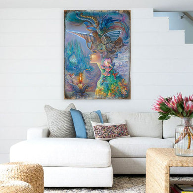 My Lady Unicorn Fantasy Wooden Wall Art by Josephine Wall - Fantasy Decor - 852132-JW