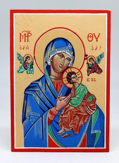 Virgin Mary Directress - Original One-of-a-Kind Orthodox Icon Handpainted on Wood 8 x 5.5