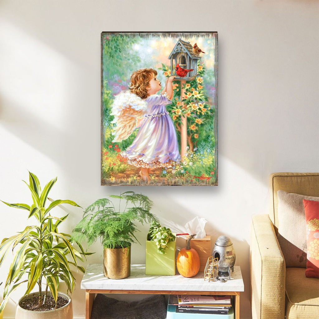 Angels Are Near Wooden Wall Art by D. Gelsinger - Nativity Holiday Decor - 95678B-DG