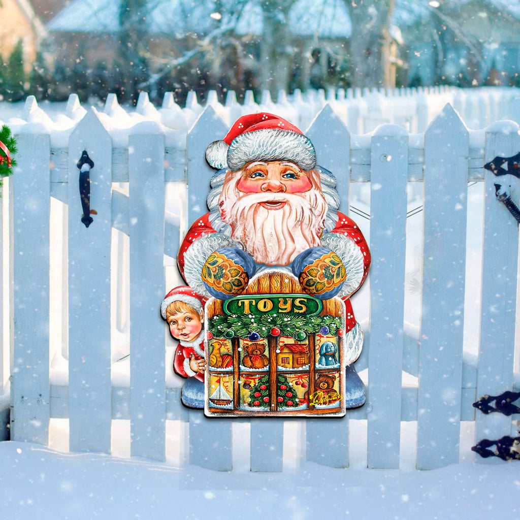 Toy Shop Santa Christmas Door Decor by G. DeBrekht - Christmas Santa Snowman Decor - 8119172H