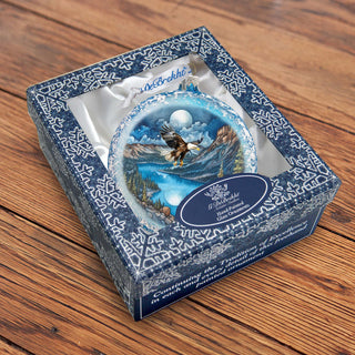 Flying Eagle Glass Ornament by G. DeBrekht - Wildlife Holiday Decor - 744-044