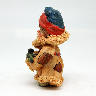 One-of-a-Kind Little Boy with a Bird - Handmade Clay Figurine - Unique Gift- Folk Art Collectibles Handcrafted Treasures