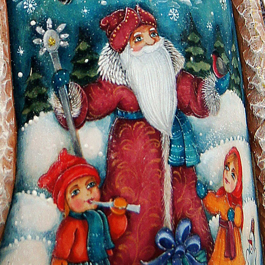 Christmas Time Santa Hand-Painted WOODCARVED Masterpiece by G. DeBrekht - Christmas Decor - 821703 *** PRE-ORDER - Handmade Just for You! ***