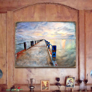 Soules Pier Wood Wooden Coastal Wall Art by Nature Wonders - Coastal Sea-Life Decor - 95273B