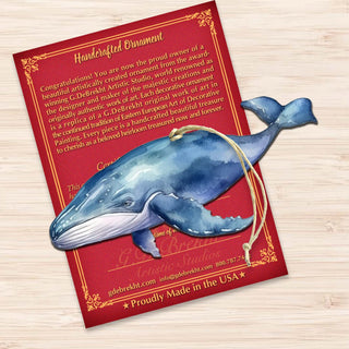 Blue Humpback Whale Wooden Ornaments by G.Debrekht - Wildlife Holiday Decor - 8710103-1