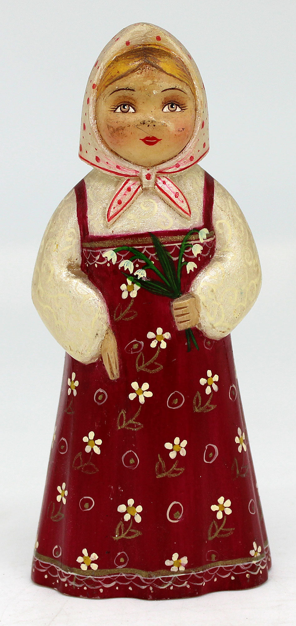 One-of-a-Kind Girl with Flowers Unique Hand Painted Figurine 5