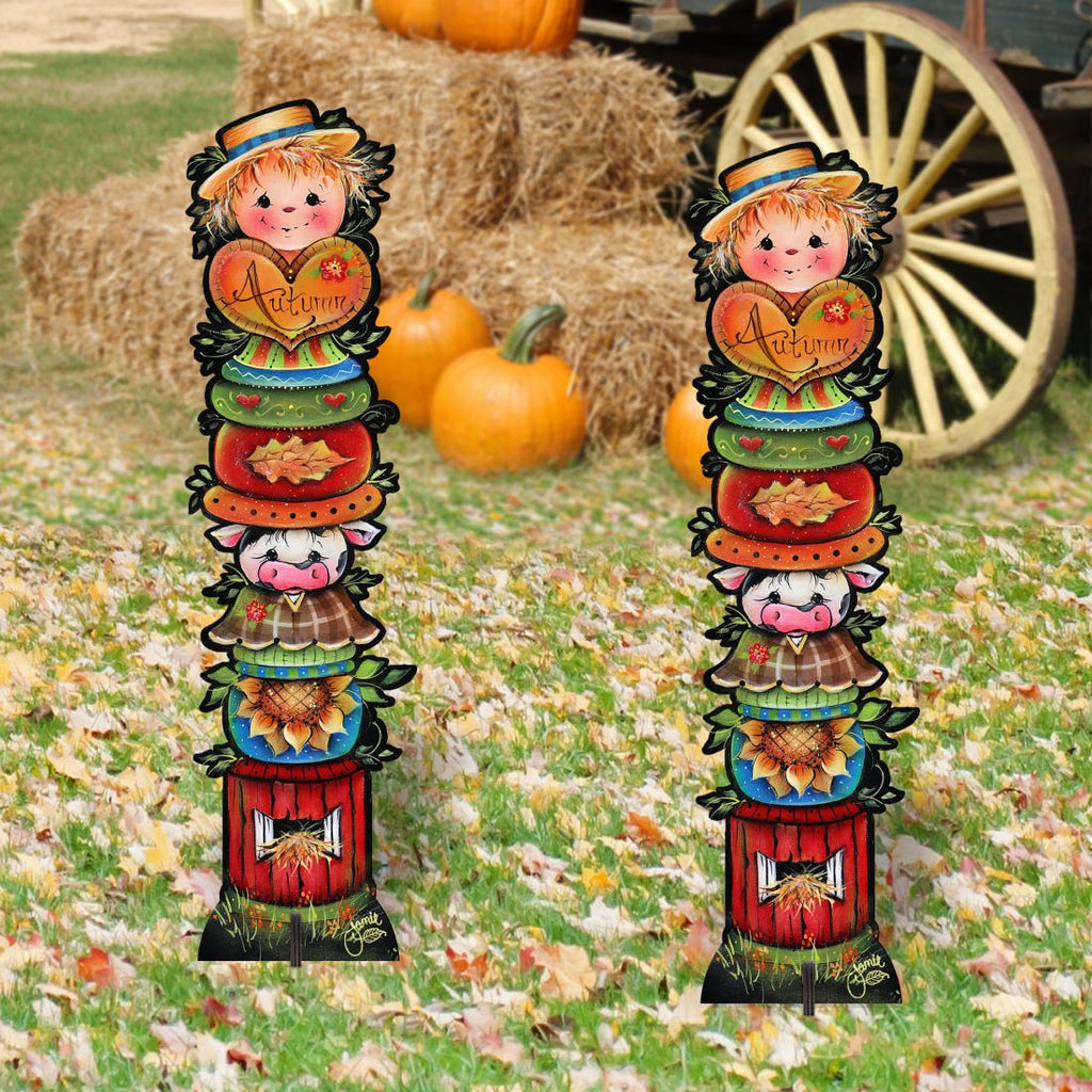 For the Love of Autumn Set of 2 Walkway Greeters Outdoor Decor by Jamie Mills-Price - Halloween Thanksgiving Decor - 8457804F-S2