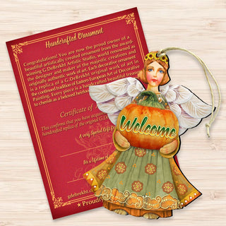 Fall Angel Wooden Ornaments Fall by G. DeBrekht - Thanksgiving Halloween Decor - 8155232-2