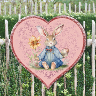 Easter Bunny Heart Holiday Door Decor by G. Debrekht - Easter Spring Decor - 8652780H