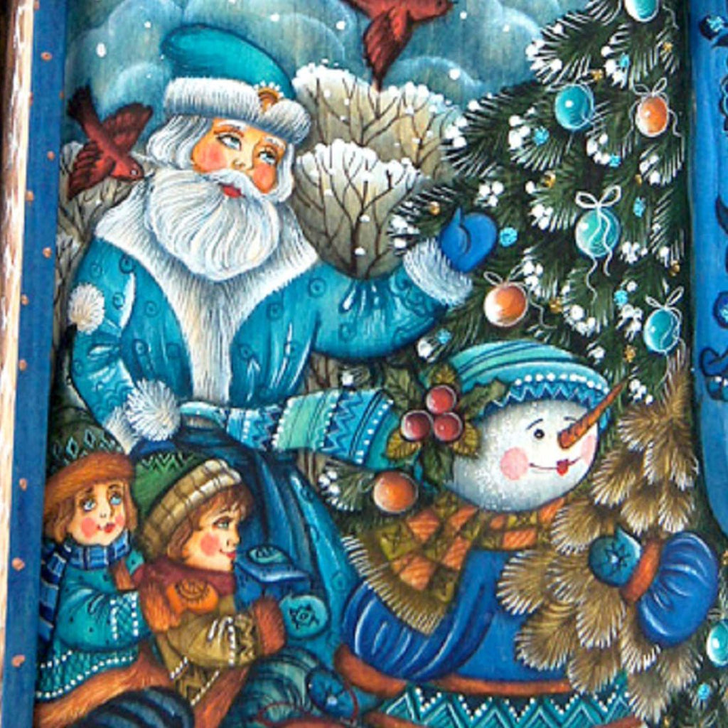 Towards Christmas Santa Hand-Painted WOODCARVED Masterpiece by G. DeBrekht - Christmas Decor - 241133B