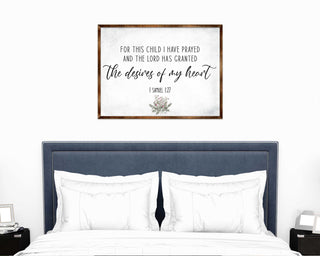 The Desires of My Heart - Wooden Nursery Room Decor - Samuel 1:27 - Contemporary decor - Religious wall art - 310339