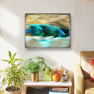 Tropical Fish Wood Wooden Coastal Wall Art by Nature Wonders - Coastal Sea-Life Decor - 95264B