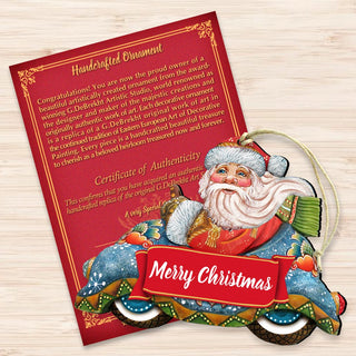 Merry Christmas Santa Wooden Ornaments by G. DeBrekht - Christmas Santa Snowman Decor - 8112045-2