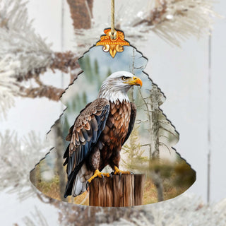 Alaskan Bald Eagle Tree Wooden Ornaments by G.Debrekht - Wildlife Holiday Decor - 870007