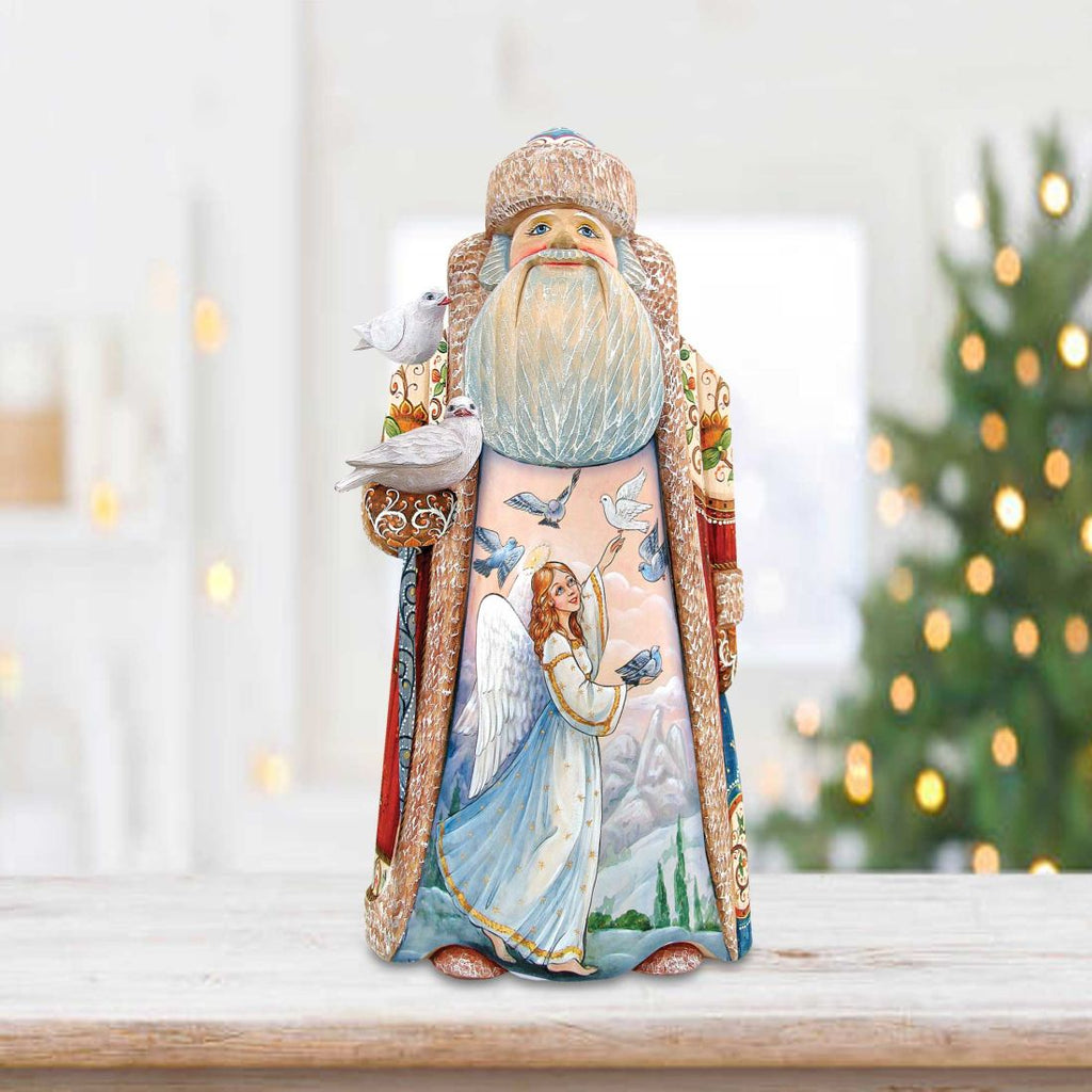 Serenity Angel Special Edition Santa Hand-Painted WOODCARVED Masterpiece by G. DeBrekht - Nativity Holiday Decor - 210222SE *** PRE-ORDER - Handmade Just for You! ***