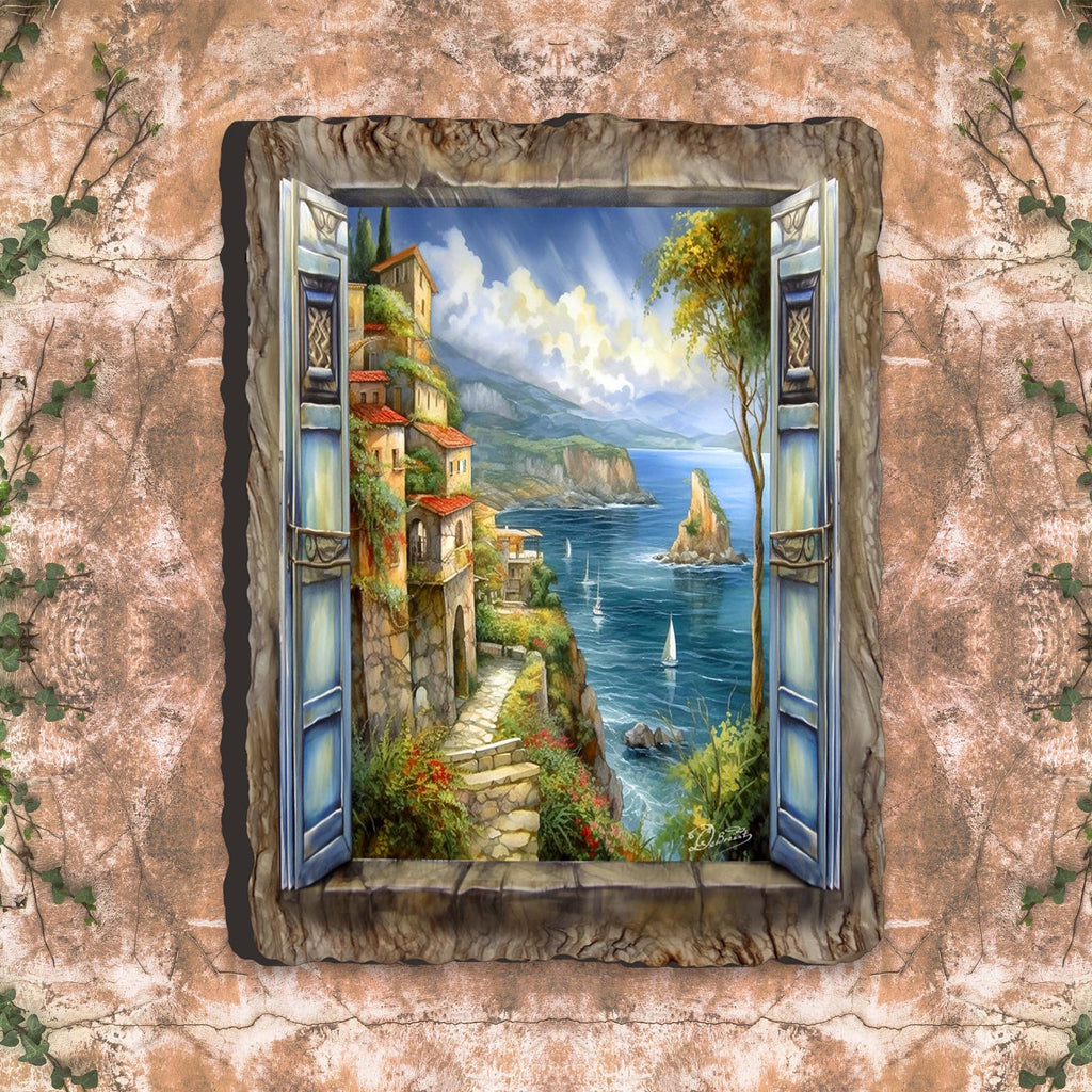 Seaside Window Perspective View Wall Art by G. DeBrekht Coastal Decor - 8492103W