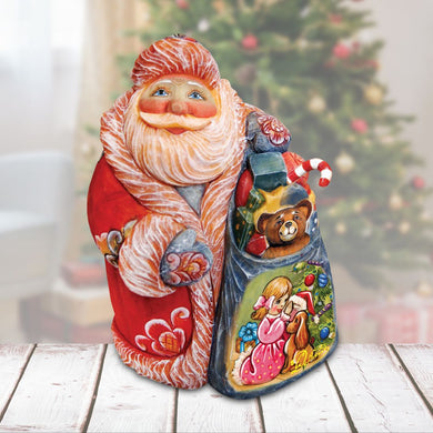 Secret Surprise Santa box Handcrafted Christmas Figurine - G. DeBrekht - Christmas Santa Snowman Decor - 517911