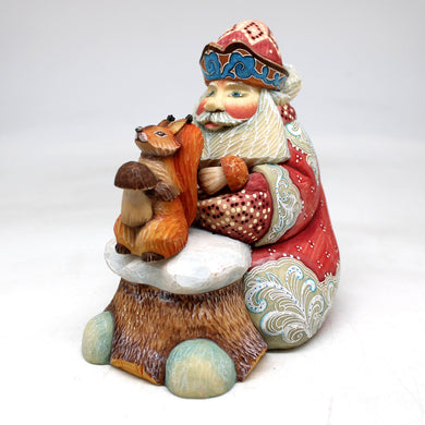 Santa with Squirrel Surprise Secret Box 5.5 x 4 x 5 - Limited Edition Figurine Reserve by G.DeBrekht Handpainted Collectible Figurine, Unique Decor Made in the USA