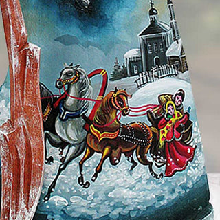 Midnight Sleigh Ride Hand-Painted WOODCARVED Masterpiece by G. DeBrekht - Christmas Decor - 821446 *** PRE-ORDER - Handmade Just for You! ***